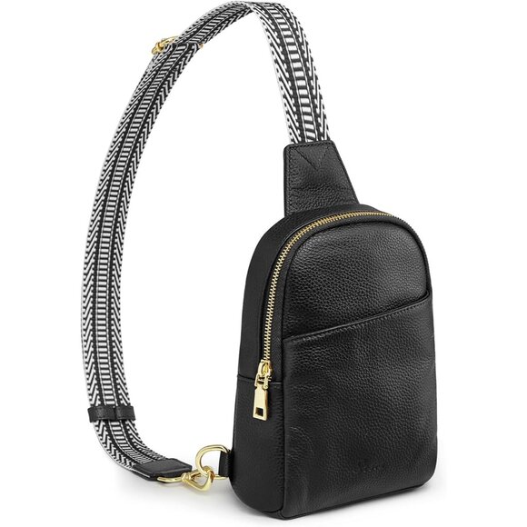 Handbags - Leather Sling Bag Small Crossbody Purse Women Men Travel Casual Organizer